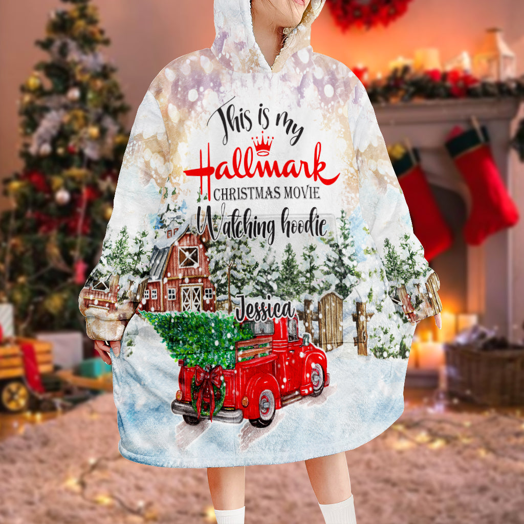 Christmas Movie Watching Film Blanket Hoodie