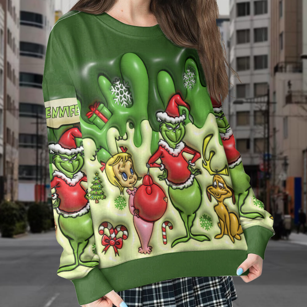 Merry Christmas - Personalized Stole Christmas Split Hem Sweatshirt