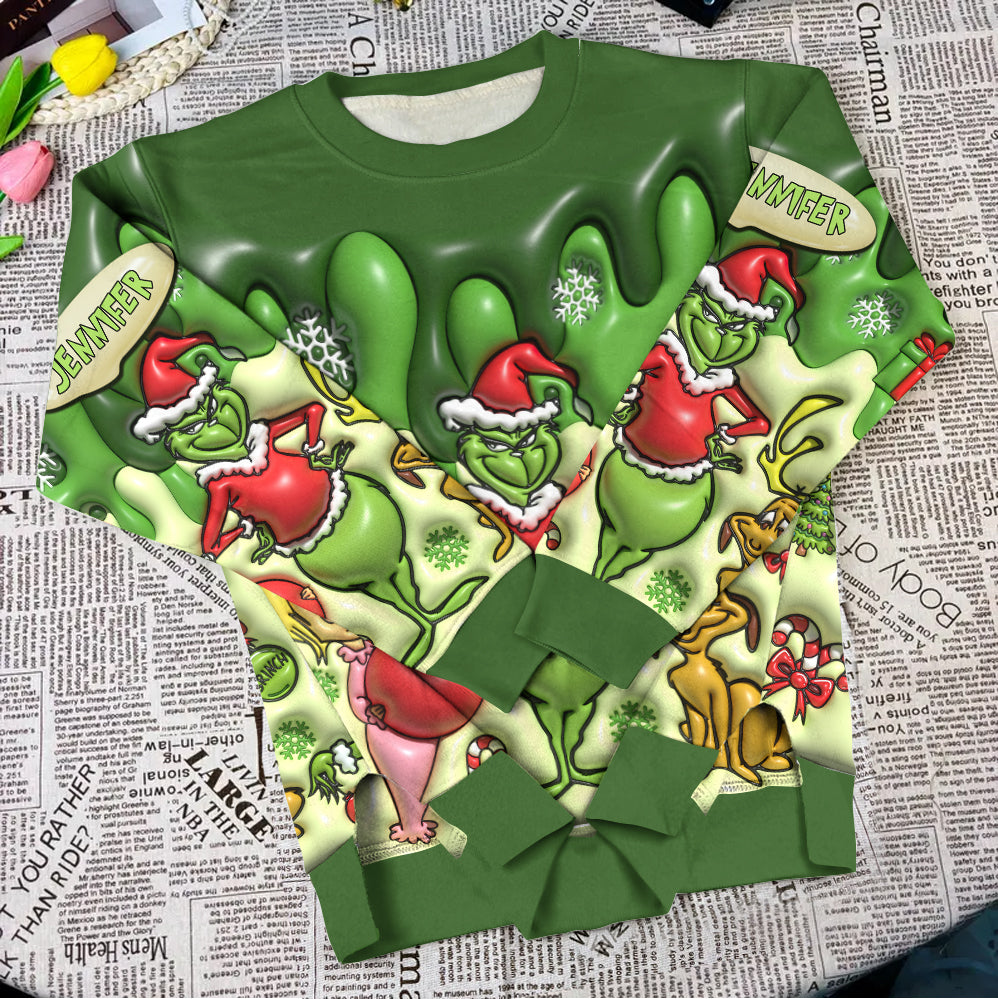 Merry Christmas - Personalized Stole Christmas Split Hem Sweatshirt