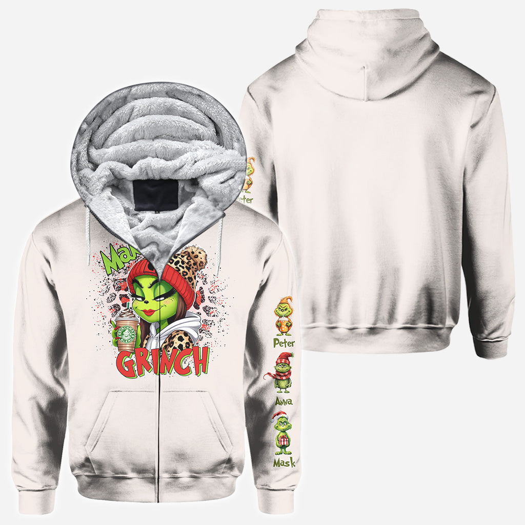 Mama Daddy Green Mischief - Personalized Stole Christmas All Over Shirt