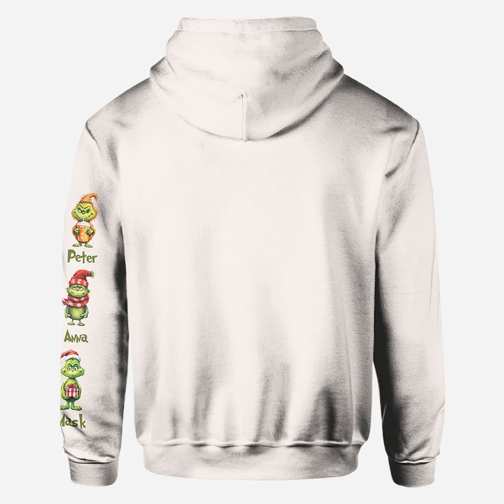 Mama Daddy Green Mischief - Personalized Stole Christmas All Over Shirt