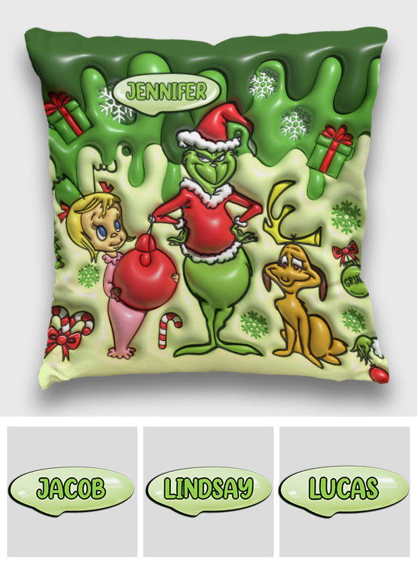 Merry Christmas - Personalized Stole Christmas Throw Pillow