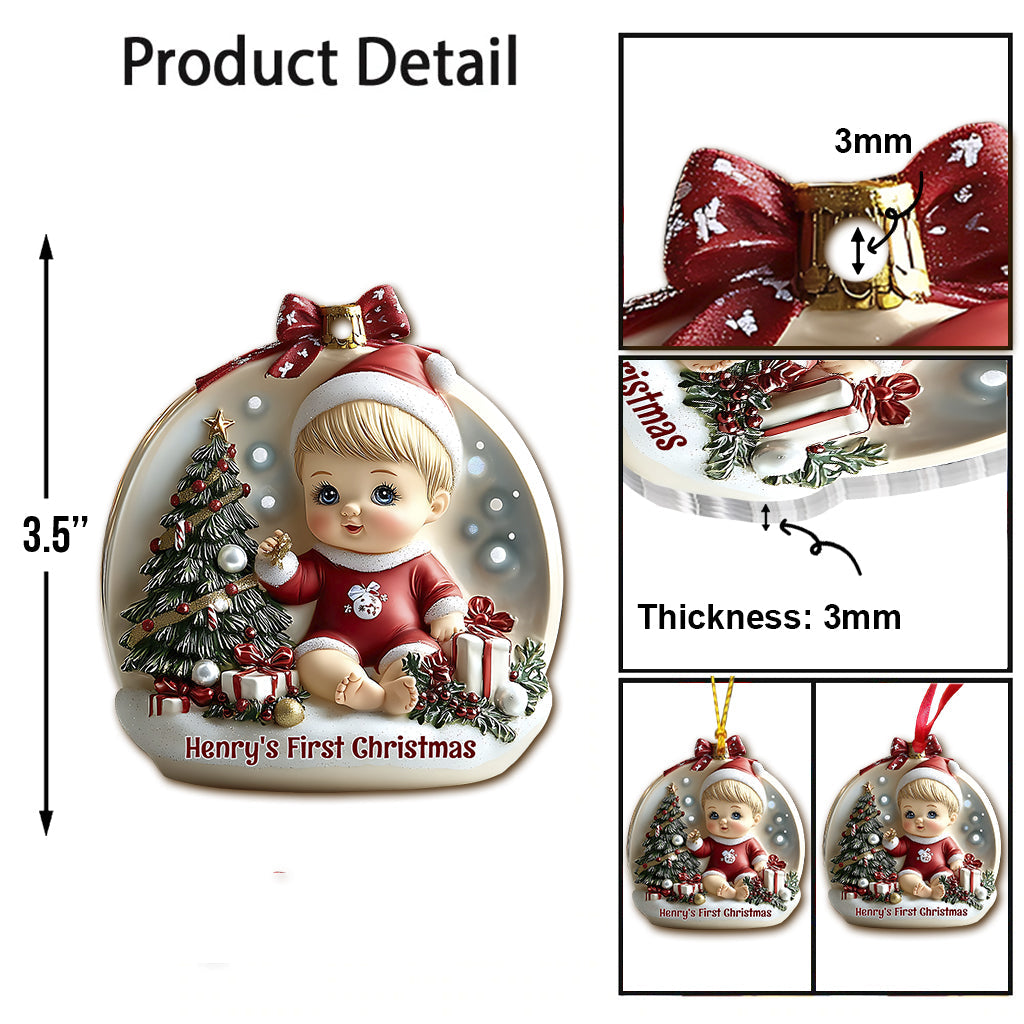 Baby First Christmas - Personalized Newborn Ornament