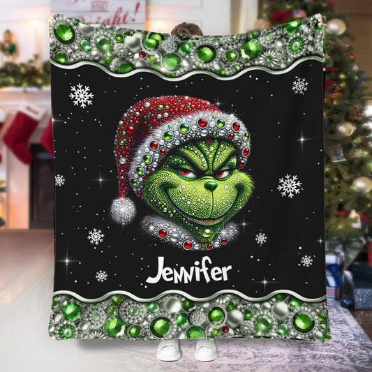 Merry Grinchmas - Personalized Stole Christmas Blanket