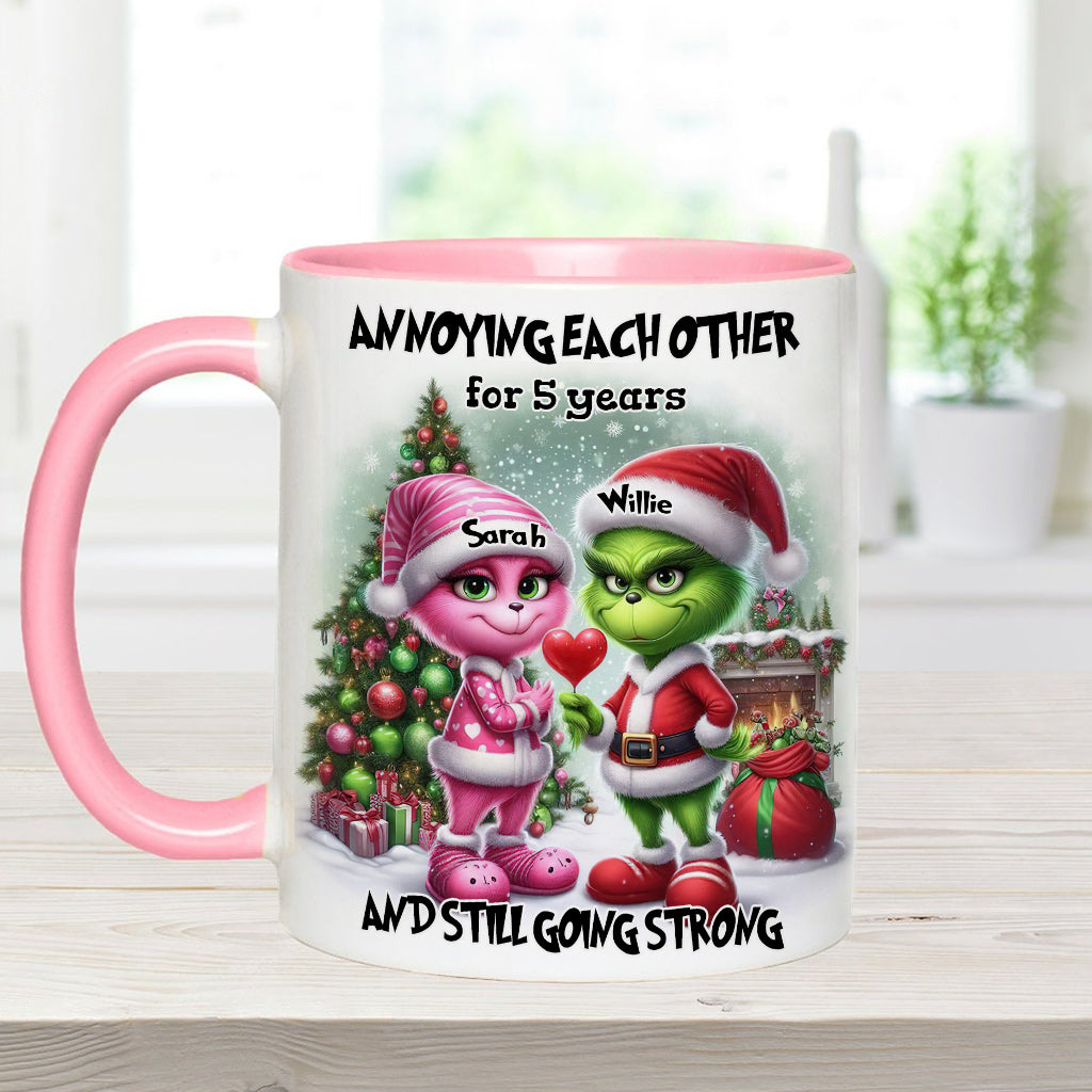 Annoying Each Other - Personalized Stole Christmas Accent Mug