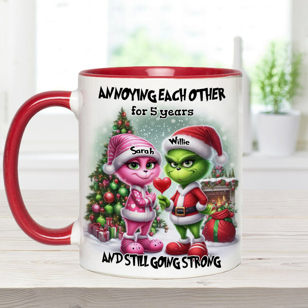 Annoying Each Other - Personalized Stole Christmas Accent Mug