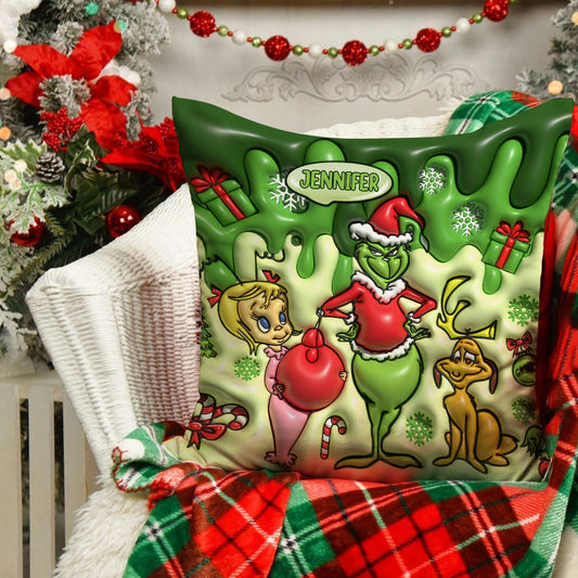 Merry Christmas - Personalized Stole Christmas Throw Pillow