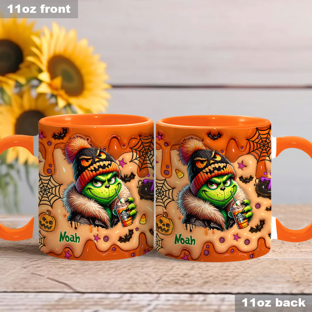 Green Halloween - Personalized Stole Christmas Accent Mug