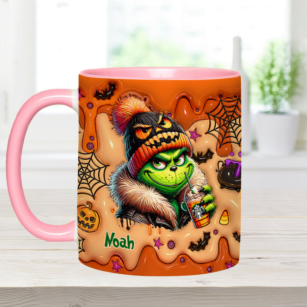 Green Halloween - Personalized Stole Christmas Accent Mug