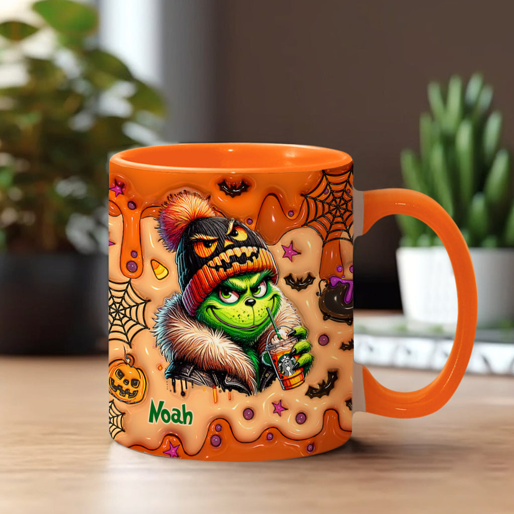 Green Halloween - Personalized Stole Christmas Accent Mug