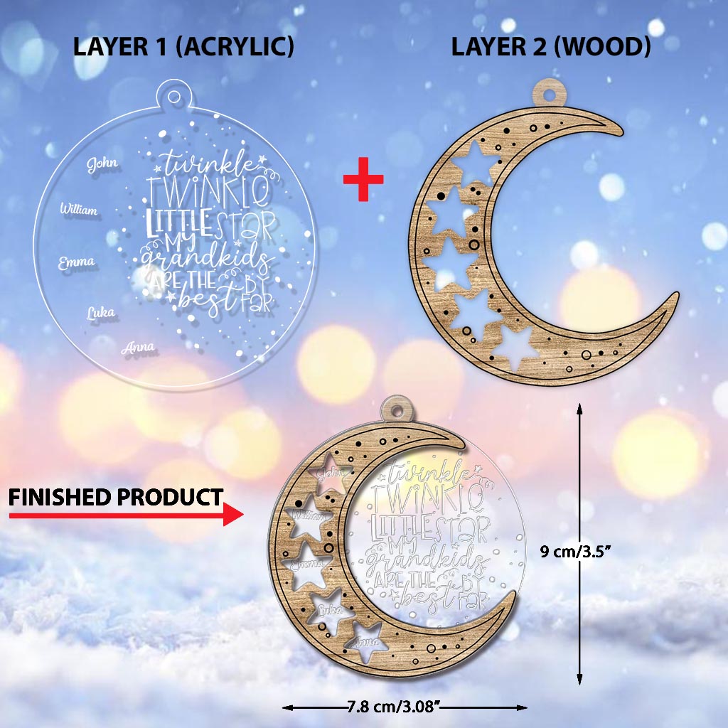 Twinkle Twinkle Little Star - Personalized Christmas Grandma Layers Mix Ornament